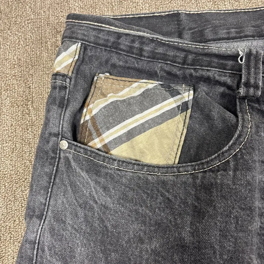 Y2K Men’s Red Ape Shorts Jorts Black Big & Tall Size 52 Denim Skate Baggy
